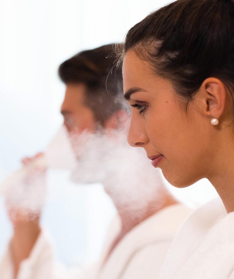 Inhalation therapy at Savoia Therme.